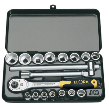 Draper 870-JMU Elora Metric Socket Set, 3/8 inch  Sq. Dr. (18 Piece) - Code: 25932 - Pack Qty 1