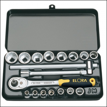 Draper 870-JMU Elora Metric Socket Set, 3/8 inch  Sq. Dr. (18 Piece) - Code: 25932 - Pack Qty 1