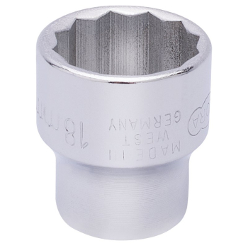 Draper 870-M 18 Elora Bi-Hexagon Socket, 3/8 inch  Sq. Dr., 18mm - Code: 25945 - Pack Qty 1