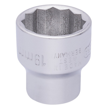 Draper 870-M 19 Elora Bi-Hexagon Socket, 3/8 inch  Sq. Dr., 19mm - Code: 25953 - Pack Qty 1
