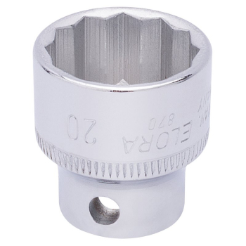 Draper 870-M 20 Elora Bi-Hexagon Socket, 3/8 inch  Sq. Dr., 20mm - Code: 25961 - Pack Qty 1