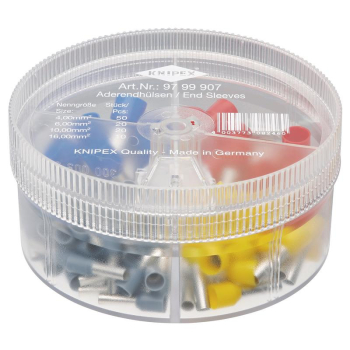Draper 97 99 907 KNIPEX 97 99 907 Assortment Boxes with 100 Insulated Wire Ferrules, 4 parts - Code: 26153 - Pack Qty 1