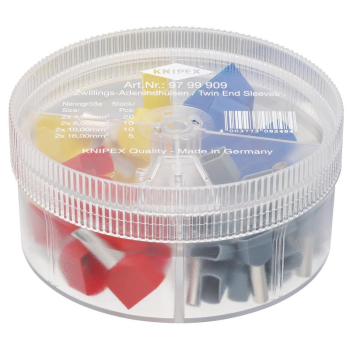 Draper 97 99 909 KNIPEX 97 99 909 Assortment Boxes with 45 Twin Wire Ferrules, 4 parts - Code: 26155 - Pack Qty 1