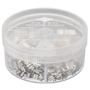 Draper 97 99 910 KNIPEX 97 99 910 Assortment Boxes with 1900 Non-Insulated Wire Ferrules, 5 x Wire - Code: 26156 - Pack Qty 1