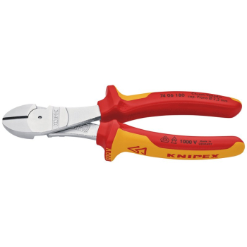 Draper 74 06 180 SB KNIPEX 74 06 180 SB VDE Insulated High Leverage Diagonal Cutter, 180 mm - Code: 26784 - Pack Qty 1