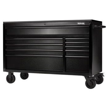 BUNKER 10 Drawer Workbench Roller Tool Cabinet with Black Stainless Steel Worktop, 56 inch  - B100-56BK FSC - Code: 27408 - Pack Qty 1