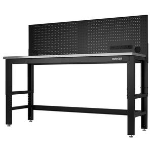 BUNKER Workbench with Stainless Steel Worktop and Power Pegboard, 1830mm - B300-WB72SSPPFS - Code: 27457 - Pack Qty 1