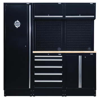 BUNKER 11 Piece Modular Storage Combo with Hardwood Worktop, 1960mm - MS400COMBO/11A - Code: 27471 - Pack Qty 1