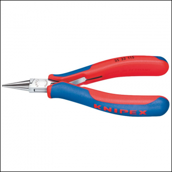 Draper 35 32 115 SB Knipex 35 32 115 Electronics Pointed-Round Jaw Pliers, 115mm - Code: 27700 - Pack Qty 1