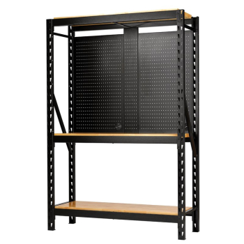 Draper MS400-54-17PC W BUNKER® 17 Piece Modular 3 Tier Racking with Hardwood Shelving and Pegboards, 1500mm - Code: 27795 - Pack Qty 1