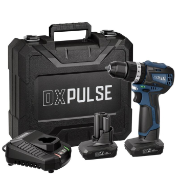 Draper DX12DC4ABC DXPULSE 12V Brushless Combi Drill Kit, 2 x 4.0Ah Batteries, 1 x Fast Charger - Code: 27885 - Pack Qty 1