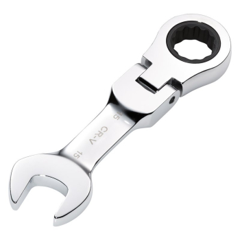 Draper 8230FMMBS Draper HI-TORQ® Metric Stubby Flexible Head Ratchet Combination Spanner, 15mm - Code: 27973 - Pack Qty 1