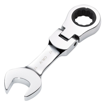 Draper 8230FMMBS Draper HI-TORQ® Metric Stubby Flexible Head Ratchet Combination Spanner, 17mm - Code: 27977 - Pack Qty 1