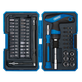 Draper TRBS53 T-Handle Ratchet Screwdriver Set (53 Piece) - Code: 28031 - Pack Qty 1