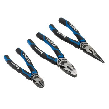 Draper 1078/B Draper Expert High Leverage Plier Set, Blue (3 Piece) - Code: 28033 - Pack Qty 1