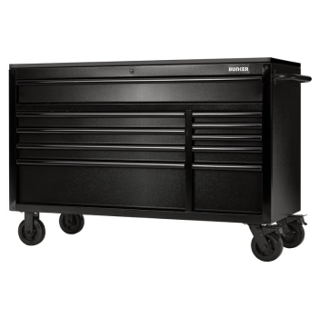 Draper B100-56BK BUNKER® 10 Drawer Workbench Roller Tool Cabinet with Black Stainless Steel Worktop, 56 inch  - Code: 28077 - Pack Qty 1