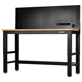 Draper B300-WB61WPP BUNKER® Workbench with Hardwood Worktop and Power Pegboard, 1550mm - Code: 28096 - Pack Qty 1