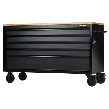 Draper B100-61G5D BUNKER® 5 Drawer Workbench Roller Tool Cabinet, 61 inch , Grey - Code: 28343 - Pack Qty 1