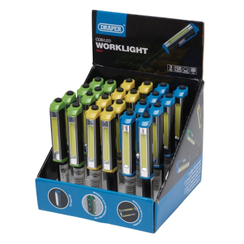 Draper WL/LED/COB COB LED Aluminium Pocket Torch, 3W, 200 Lumens, 3 x AAA Batteries - Code: 28353 - Pack Qty 24