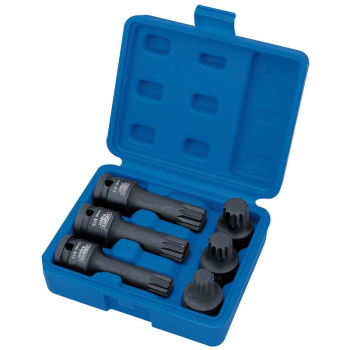 Draper ISS6 Draper Expert Impact Spline Bit Set, 1/2 inch  Sq. Dr. (6 Piece) - Code: 28881 - Pack Qty 1