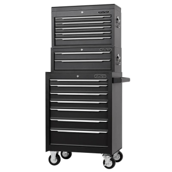 Draper COMBO-14DR-BLK Combined Roller Cabinet, Mid Tool Chest and Tool Chest, 14 Drawers, 26 inch  - Code: 29455 - Pack Qty 1