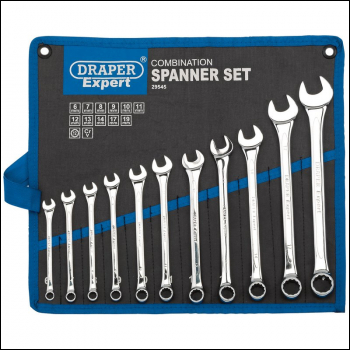 Draper 8220/11/MM Draper Expert HI-TORQ® Metric Combination Spanner Set (11 Piece) - Code: 29545 - Pack Qty 1
