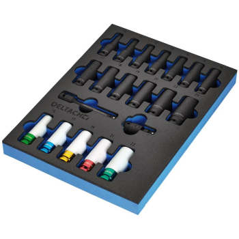 Draper DELTACH-561025 BUNKER® Impact Socket Set in EVA Foam Inlay, 1/2 inch  (20 Piece) - Code: 29717 - Pack Qty 1