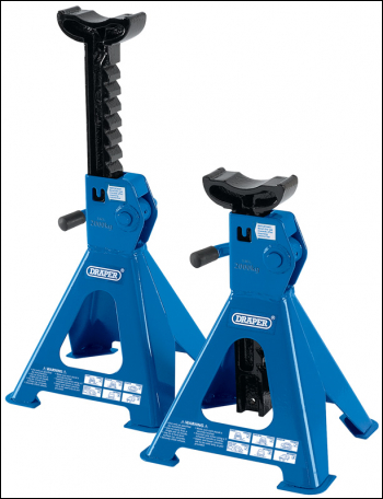 Draper AS2000RA Ratcheting Axle Stands, 2 Tonne (Pair) - Code: 30878 - Pack Qty 1