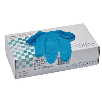Draper NGSB-100L/UNI Nitrile Gloves, Large, Blue (Pack of 100) - Code: 30928 - Pack Qty 1