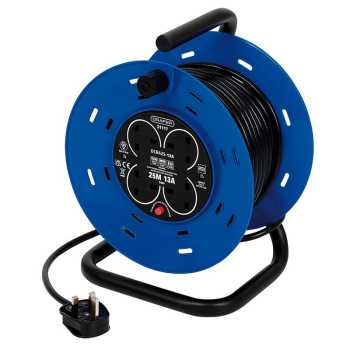 Draper OCR425-13A 230V Four Socket Industrial Cable Reel, 25m - Code: 31117 - Pack Qty 1