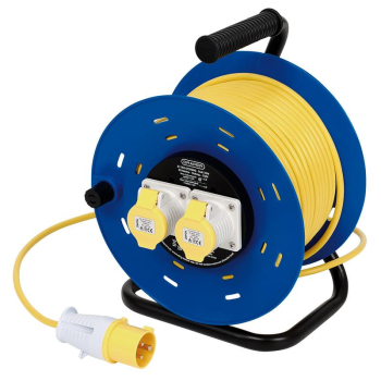 Draper OCR250-16A110V 16A 110V 2 Socket Open Cable Reel, 50m - Code: 31155 - Pack Qty 1