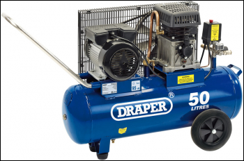 DRAPER Belt-Driven Air Compressor, 50L, 2.2kW - Pack Qty 1 - Code: 31253