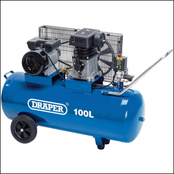 Draper DA100/330 100L Belt-Driven Air Compressor, 2.2kW/3hp - Code: 31254 - Pack Qty 1