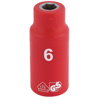 Draper B6VDE-MM Draper Expert Fully Insulated VDE Socket, 1/4 inch  Sq. Dr., 6mm - Discontinued - Code: 31258 - Pack Qty 1