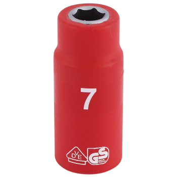 Draper B6VDE-MM Draper Expert Fully Insulated VDE Socket, 1/4 inch  Sq. Dr., 7mm - Code: 31325 - Pack Qty 1