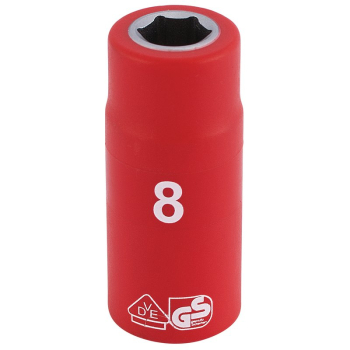 Draper B6VDE-MM Draper Expert Fully Insulated VDE Socket, 1/4 inch  Sq. Dr., 8mm - Discontinued - Code: 31435 - Pack Qty 1