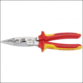 Draper 13 86 200 SB Knipex 13 86 200 SB VDE Electricians Universal Installation Pliers, 200mm - Code: 31460 - Pack Qty 1
