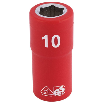 Draper B6VDE-MM Draper Expert Fully Insulated VDE Socket, 1/4 inch  Sq. Dr., 10mm - Discontinued - Code: 31473 - Pack Qty 1