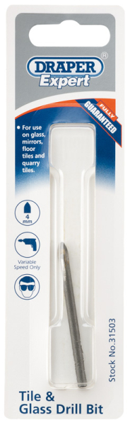 Draper TGD Tile and Glass Drill Bit, 4mm - Code: 31503 - Pack Qty 1