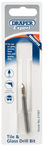 Draper TGD Tile and Glass Drill Bit, 5mm - Code: 31507 - Pack Qty 1