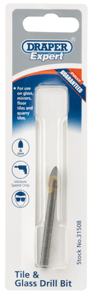 Draper TGD Tile and Glass Drill Bit, 6mm - Code: 31508 - Pack Qty 1