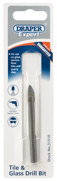 Draper TGD Tile and Glass Drill Bit, 8mm - Discontinued - Code: 31510 - Pack Qty 1