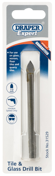 Draper TGD Tile and Glass Drill Bit, 10mm - Code: 31529 - Pack Qty 1