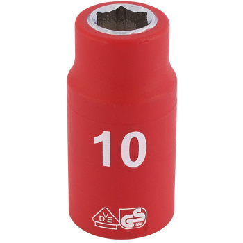 Draper D6VDE-MM Draper Expert Fully Insulated VDE Socket, 3/8 inch  Sq. Dr., 10mm - Discontinued - Code: 31558 - Pack Qty 1