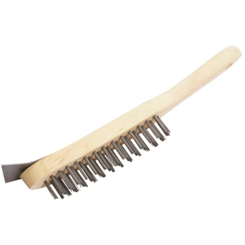Draper WB/IS 4 Row Wire Scratch Brush with Scraper, 290mm - Code: 31573 - Pack Qty 1