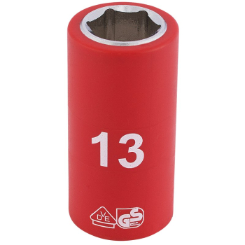 Draper D6VDE-MM Draper Expert Fully Insulated VDE Socket, 3/8 inch  Sq. Dr., 13mm - Discontinued - Code: 31660 - Pack Qty 1