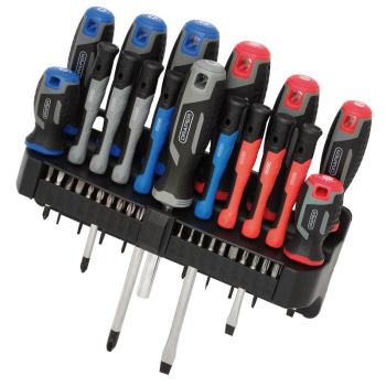 Draper 200/S11 Screwdriver Set with Wall Mountable Rack (37 Piece) - Code: 31672 - Pack Qty 1