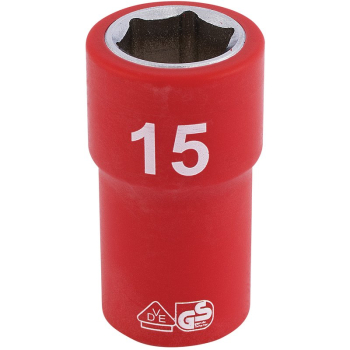 Draper D6VDE-MM 15MM VDE 3/8 inch  INSUL. SOCKET - Code: 31698 - Pack Qty 1