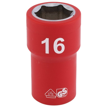 Draper D6VDE-MM Draper Expert Fully Insulated VDE Socket, 3/8 inch  Sq. Dr., 16mm - Discontinued - Code: 31714 - Pack Qty 1
