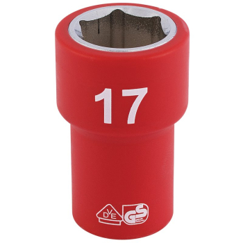 Draper D6VDE-MM Draper Expert Fully Insulated VDE Socket, 3/8 inch  Sq. Dr., 17mm - Discontinued - Code: 31720 - Pack Qty 1